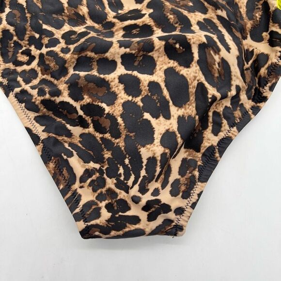 Bar III Beach Cheetah High-Rise Bikini Bottoms Brown Print XS - Picture 7 of 11